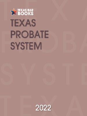 cover image of Texas probate system. 2022